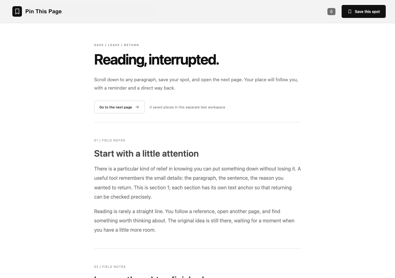 The actual reading page used to return to a saved paragraph